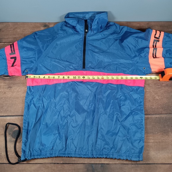 Ocean Pacific Blue Pink Orange Color Block Windbreaker Jacket Pullover Size L - Picture 3 of 7